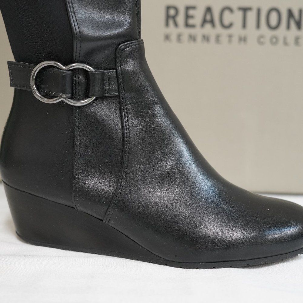 Kenneth Cole Reaction Womens Tip Dress Closed Toe Knee High Boots - Black 5.5M - Picture 4 of 9